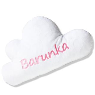 Mini polštář mráček - bílý se jménem Barunka