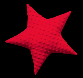 Minky polštářek hvězdička - červená -36 cm