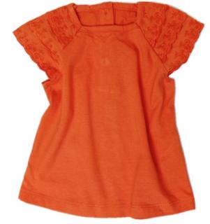 Oranžové tričko s krajkou Mothercare-vel.80 (second hand)