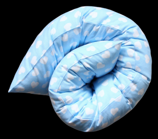 Polštář- mantinel Bledě modrý se srdíčky 100x25