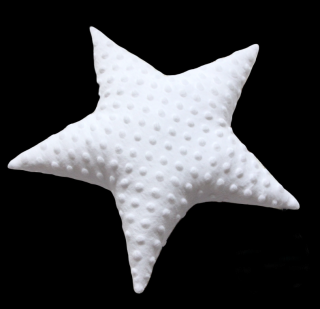Polštářek hvězdička minky bílá -36 cm