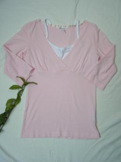 Růžové tričko H&amp;M-vel.164 (second hand)