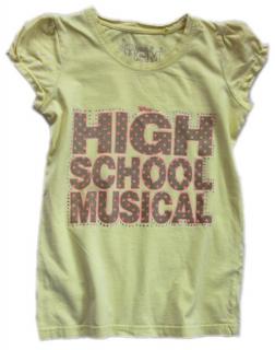 Světle žluté tričko High School Musical-vel.140 (second hand)