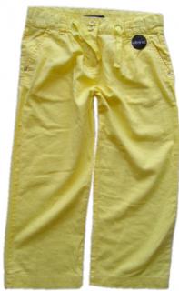 Žluté plátěné 7/8 kalhoty-vel.146 (outlet)