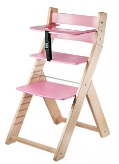 Rostoucí židle WOOD PARTNER LUCA Barevné provedení: lak/růžová