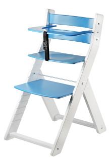 Rostoucí židle WOOD PARTNER LUCA BÍLÁ Barevné provedení: bílá/modrá