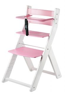 Rostoucí židle WOOD PARTNER LUCA BÍLÁ Barevné provedení: bílá/růžová