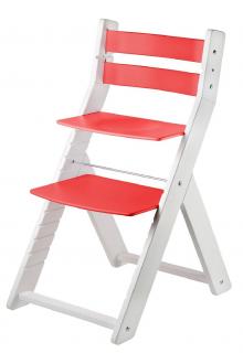 Rostoucí židle WOOD PARTNER SANDY BÍLÁ Barevné provedení: bílá/červená