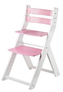 Rostoucí židle WOOD PARTNER SANDY BÍLÁ Barevné provedení: bílá/růžová