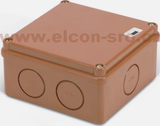 Rozvodná krabice Elcon IP65 K100-2.7C3 hnědá,prolis (Krabice K100-2.7C3-montáž na dřevo)