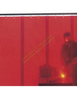 Pásková svařovací zástěna tmavě červená 1,8x1,4m (DIN 6) ESAB