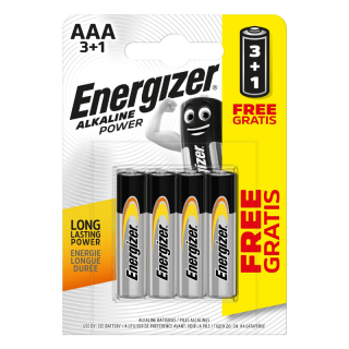 Baterie Energizer mikrotužka AAA/4 3+1 zdarma