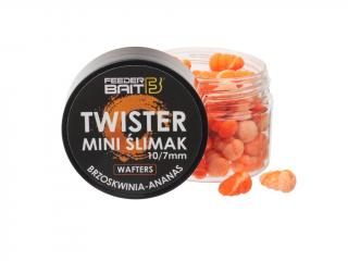 FeederBait Twister Mini Šlimak Wafters 10/7mm Příchuť nástrahy: Broskev Ananas