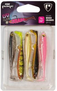 Fox Rage Slick Shad UV Mixed Colour 5ks/9cm