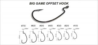 Háčky Offsetové BIG GAME OFFSET HOOK Velikost háčků: 1/0