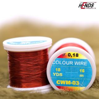 Hends Měděný drátek COLOUR WIRE 0,18mm Barva: Červený