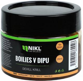 Nikl Boilies v dipu Devill Krill 250g/18+20 mm
