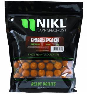 Nikl Hotové boilies Chilli & Peach 1 kg Průměr nástrahy: 20mm/1kg