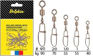 Rollings Swivel with Hooked Snap B-03,vel. 4/0-90kg - 10ks