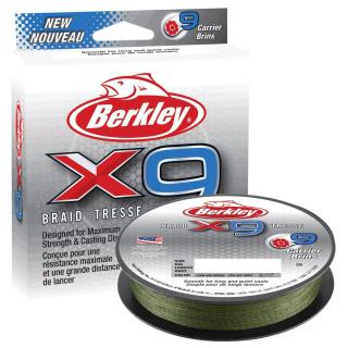 Šňůra Berkley X9 Low Vis Green - 150m Průměr a návin: 0,10mm/150m