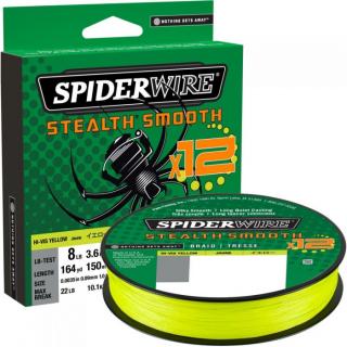 Šňůra Spiderwire Stealth Smooth X8 150m - Fluo žlutá Průměr a návin: 150m/0,06mm