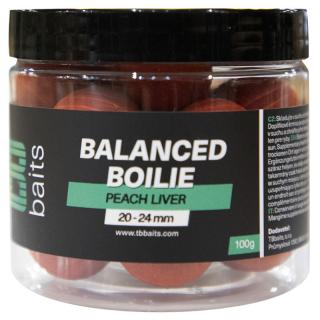 TB Baits Vyvážené Boilie Balanced + Atraktor Peach Liver 100g 20-24mm