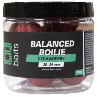 TB Baits Vyvážené Boilie Balanced + Atraktor Strawberry 100g  20-24mm