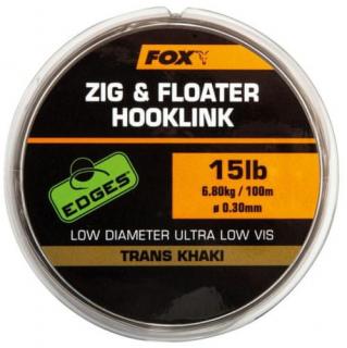 Vlasec Fox Edges Zig & Floater Hooklink Tranks Khaki 100m/0,28mm