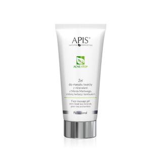 APIS Acne-Stop Smoothing gel pro masáž obličeje pro mastnou pleť s minerály z Mrtvého moře, zeleným čajem a bambusem