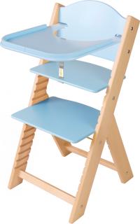 Dětská dřevěná jídelní židlička Sedees – modrá