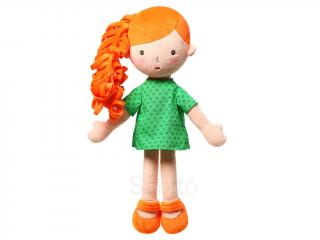 BabyOno Látková panenka Hannah - oranžová/zelená