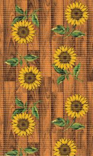 4004 Aquamat - pěnová předložka - dřevěná podlaha, slunečnice (š 130 cm) Barva: hnědá, šíře: 130 cm x 1500 cm
