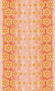 464 Aquamat - pěnová předložka - květiny (š 65 cm) Barva: oranžová, šíře: 65 cm x 1500 cm
