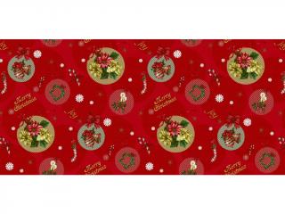 6074 PVC ubrus Florista  (Merry Christmas) -- ks -- 140x180 cm Barva: červená, rozměr: 140 cm x 180 cm