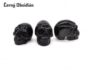 Lebka z kamene - Černý Obsidián (Cena je uvedena za kus.)