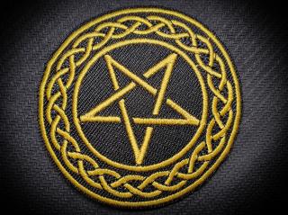 Nášivka - Nažehlovačka - Celtic Pentagram Yellow