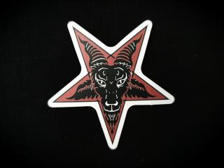 Samolepka - Goat in Red Pentagram