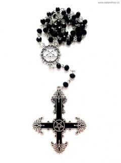 Satanic Rosary - Pentagram Cross - Black