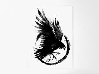 Tattoo Sticker - Raven