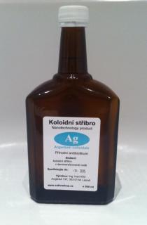 Koloidní stříbro 30 mg Ag/l skleněná lékovka 500 ml