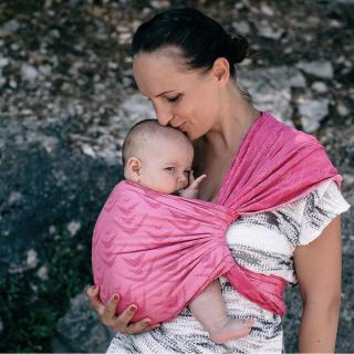 Fidella šátek - 100 % organická bavlna - Flower Show - Zen -super pink
