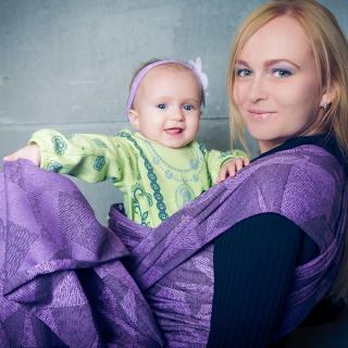 Fidella šátek - 100 % organická bavlna - Tangram Art -purple