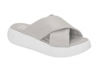 Scholl BOCA CROSS - dámské  pantofle na zvýšené platformě barva světle šedá Velikost: 40