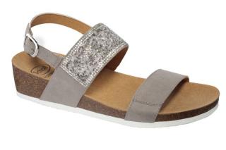 Scholl CECILIA  MicroStrass - dámské zdravotní sandále barva šedá Velikost: 36