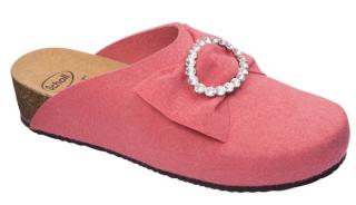 Scholl CRYSTAL - zdravotní dámská domácí obuv barva korálová Velikost: 38