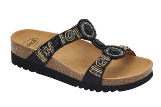Scholl NEW BOGOTA - dámské zdravotní pantofle barva černo zlatá Velikost: 37
