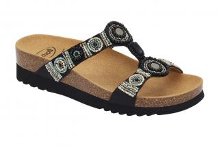 Scholl NEW BOGOTA' WEDGE - dámské pantofle barva černá Velikost: 37