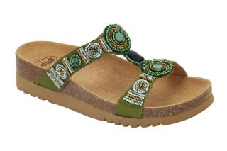 Scholl NEW BOGOTA' WEDGE - dámské pantofle barva zelená Velikost: 37