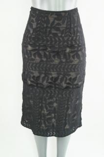 Černá krajková sukně s nude podšívkou monsoon vel. 38