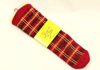 Červené kostkované ponožky Marks&amp;Spencer velikost 37-40,5